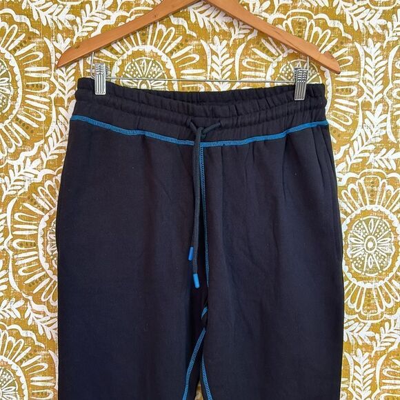 NWT Eleven Paris Men’s Exposed Seam Fleece Joggers Black W/Dresden Blue size S - Picture 7 of 13